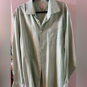 John W. Nordstrom Light Green Casual Button Down Shirt